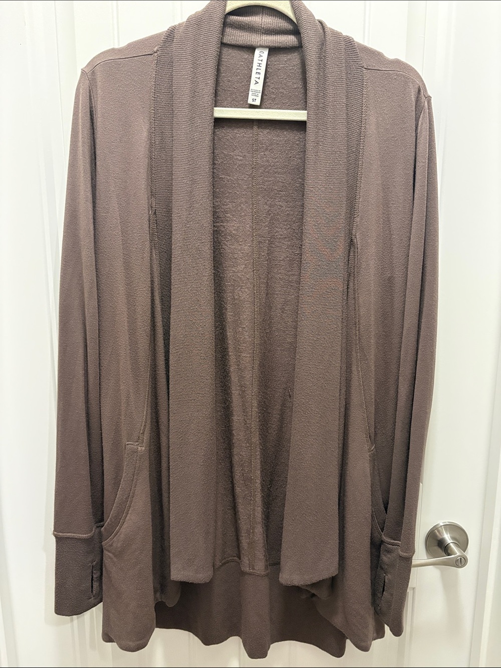 Athleta Small Tall Brown Modal Open Front Long Cardigan